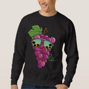 Moletom Uvas Vermelhas Engraçadas Com Óculos De Sol Com Uv