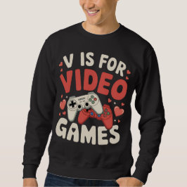 Moletom V é Para Jogos De Vídeo Dia Dos Namorados Divertid