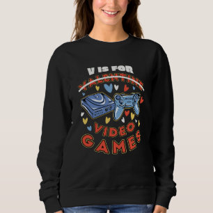 Moletom V é para o Dia dos Namorados de Video Games Gamer