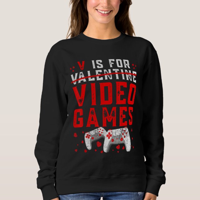 Moletom V Is For Valentine Video Games Cool Controllers Ga (Frente)