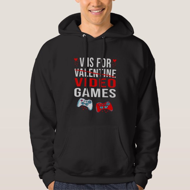 Moletom V Is For Video Games Funny Valentines Day Gamer_2 (Frente)