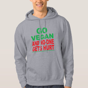 Moletom Vá Vegan e ninguém se machuque com o capuz masculi