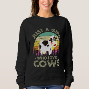 Moletom Vaca Bela Só Uma Menina Que Ama Vaca Fazendedora