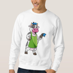 Moletom Vaca como Pintor com Pintura e Apron