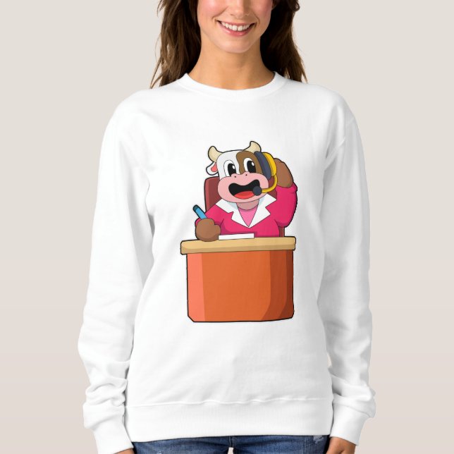 Moletom Vaca como Secretária com Mesa (Frente)