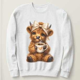 Moletom Vaca das Terras Altas Bebe Café Usa Laço de Leopar