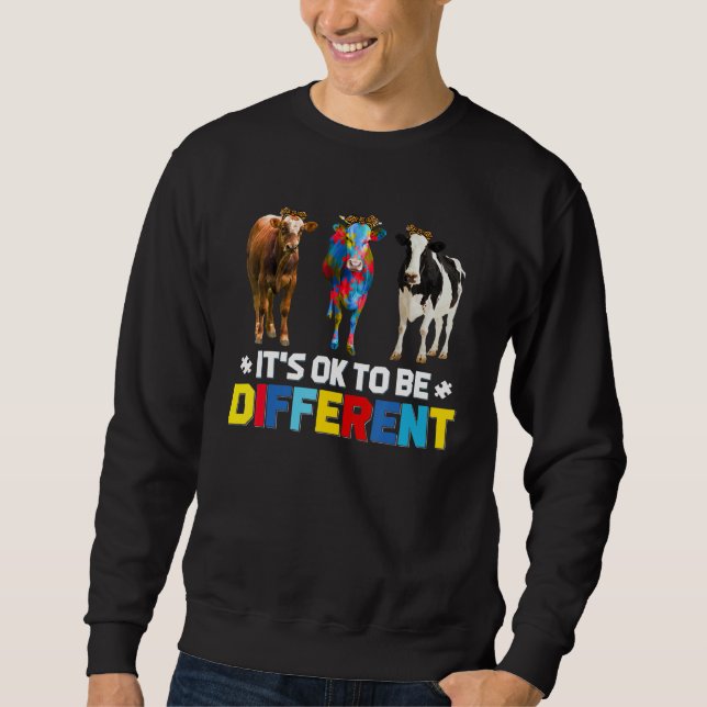 Moletom Vaca de Quebra-cabeça bonitinha. Está tudo bem ser (Frente)