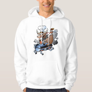 Moletom Vaca Dirigindo Um CHURRASCO Mens Hoodie