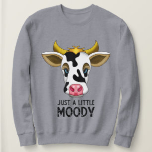 Moletom Vaca Fofo Apenas uma Letra Grunge Pouco Mal-Humo