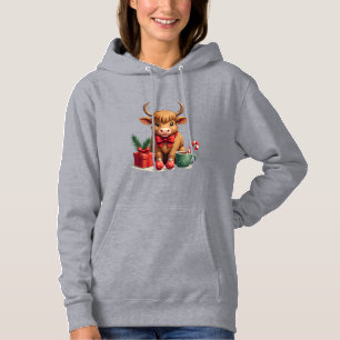 Moletom Vaca Highlanders de Natal Vintage com Presente de