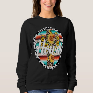 Moletom Vaca Leopardo Cactus Serape Cactus impressão Sunf