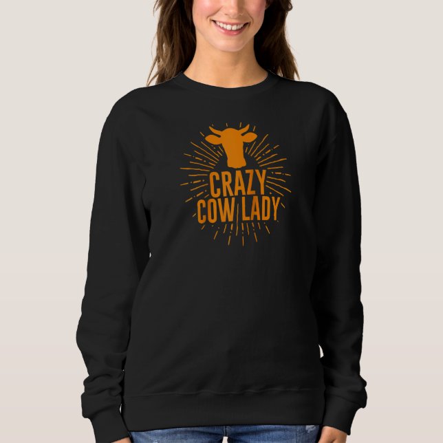 Moletom Vaca Louca Enlouquecida Vaca Para Meninas Mulheres (Frente)
