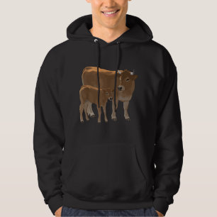Moletom Vaca Parda de Aubrac ou Jersey e Gado Bezerro Fofo