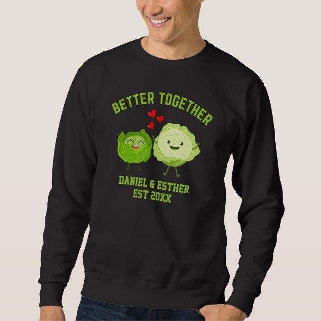 Moletom Valentine BETTER TOGETHER Cute Cabbage Couples (Frente)