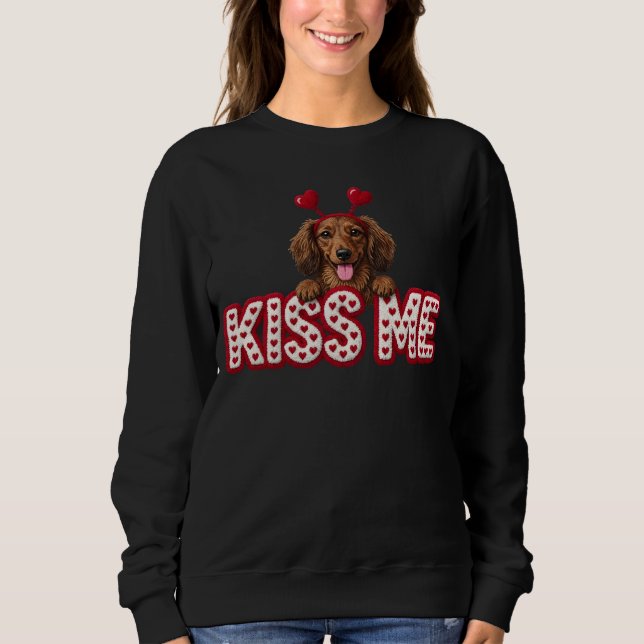 Moletom Valentine Dachshund puppy dog  (Frente)