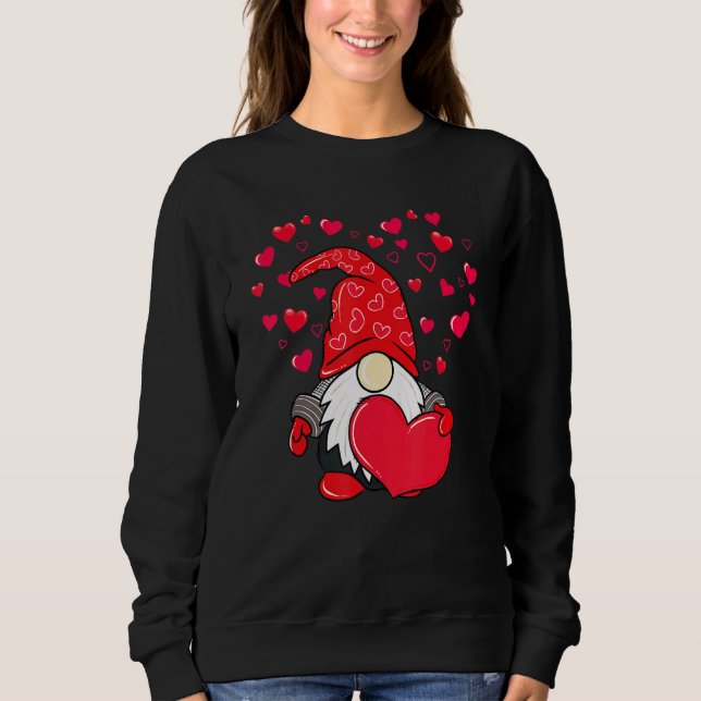 Moletom Valentine Gnome Love Heart Happy Valentines Day Wo (Frente)