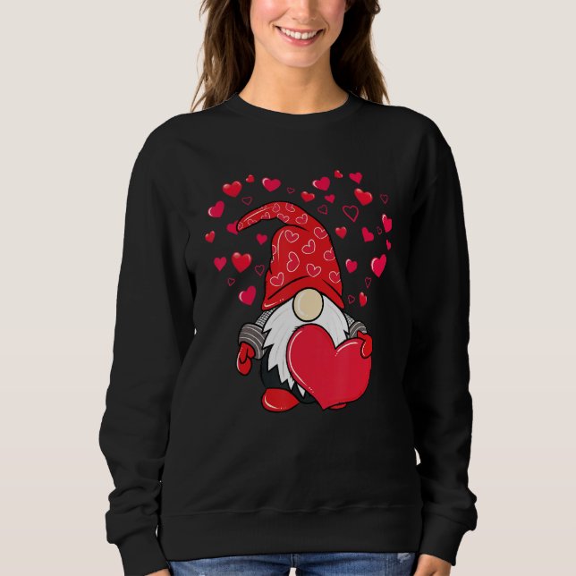 Moletom Valentine Gnome Love Heart Happy Valentines Day Wo (Frente)
