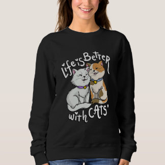 Moletom Valentine's Cat Lover Life Is Better With Cats Mot
