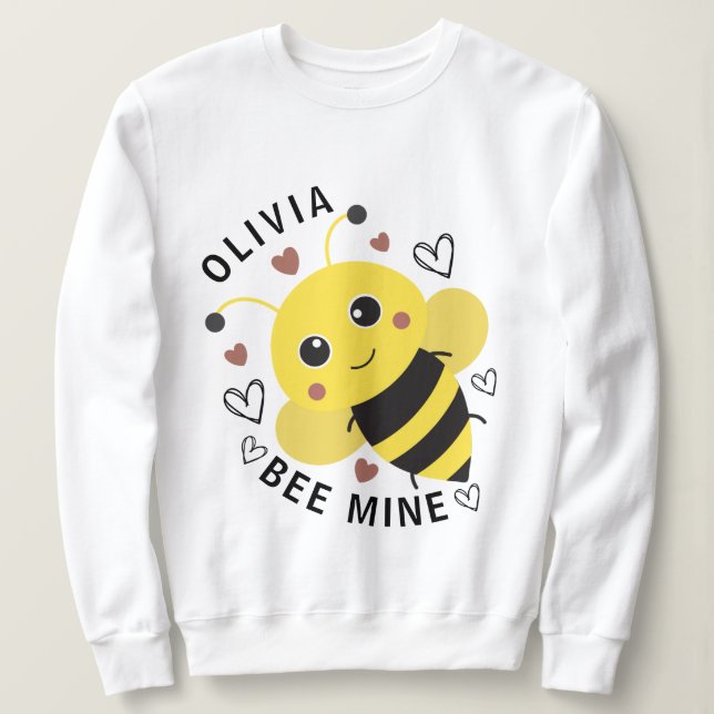 Moletom Valentine's Day Bee Mine Bumblebee Sweatshirt (Frente do Design)
