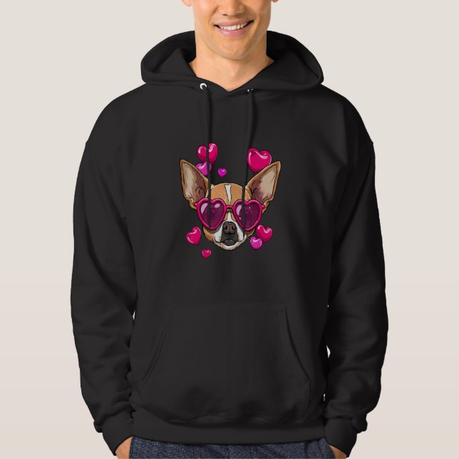 Moletom Valentines Day Chihuahua Heart Couples Love Day Do (Frente)