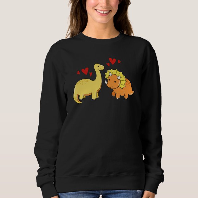 Moletom Valentines Day Cute Dinosaurs Boyfriend Girlfriend (Frente)