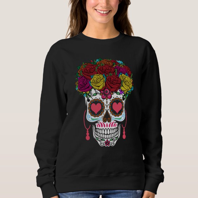 Moletom Valentines Day Dia De Los Muertos Roses Valentine (Frente)
