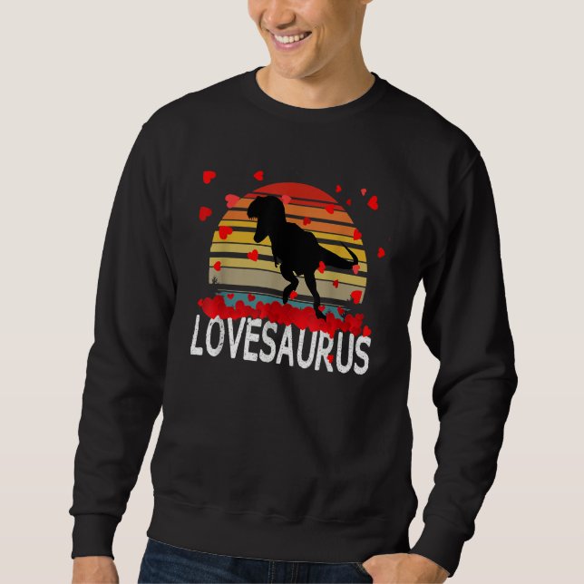 Moletom Valentines Day Dinosaur Lovesaurus Hearts Boys Tee (Frente)