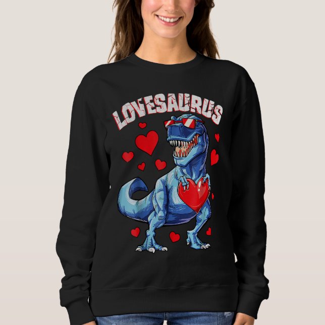 Moletom Valentines Day Dinosaur Lovesaurus rex Boys Men Ki (Frente)