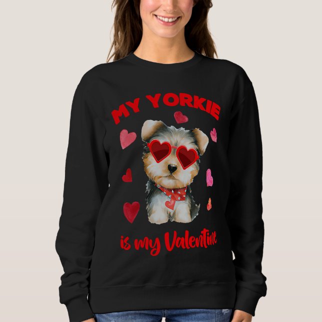 Moletom Valentines Day Dog  Heart My Yorki Is My Valentine (Frente)