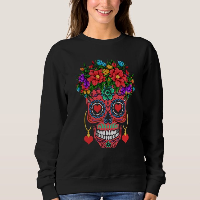 Moletom Valentines Day Floral Dia De Los Muertos Roses Val (Frente)