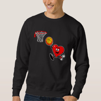 Moletom Valentine's Day Heart Basketball Player Players Fa