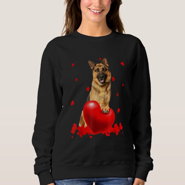Moletom Valentine's Day Heart Couple German Shepherd Dog P (Frente)