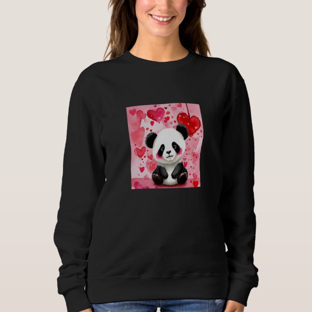 Moletom Valentine's Day Love Heart Panda Girlfriend Fiancé (Frente)