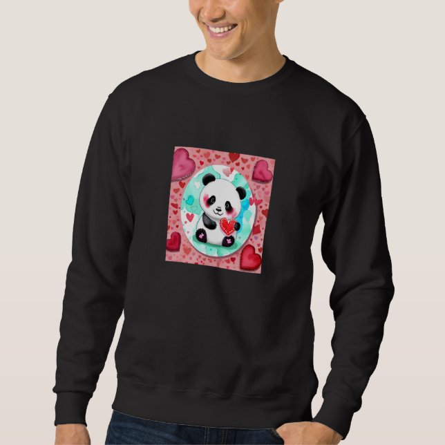 Moletom Valentine's Day Love Heart Panda Girlfriend Fiancé (Frente)