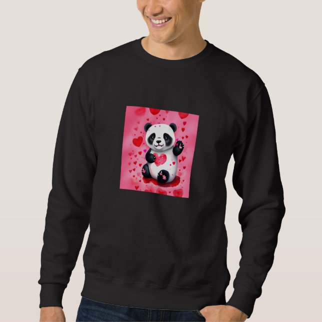 Moletom Valentine's Day Love Heart Panda Girlfriend Fiancé (Frente)