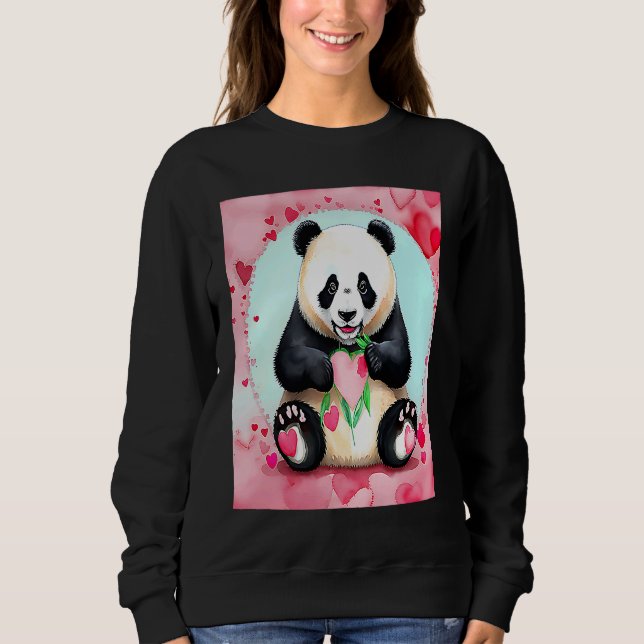 Moletom Valentine's Day Love Heart Panda Girlfriend Fiancé (Frente)