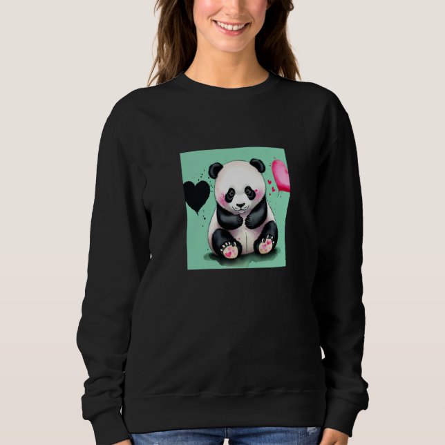 Moletom Valentine's Day Love Heart Panda Girlfriend Fiancé (Frente)