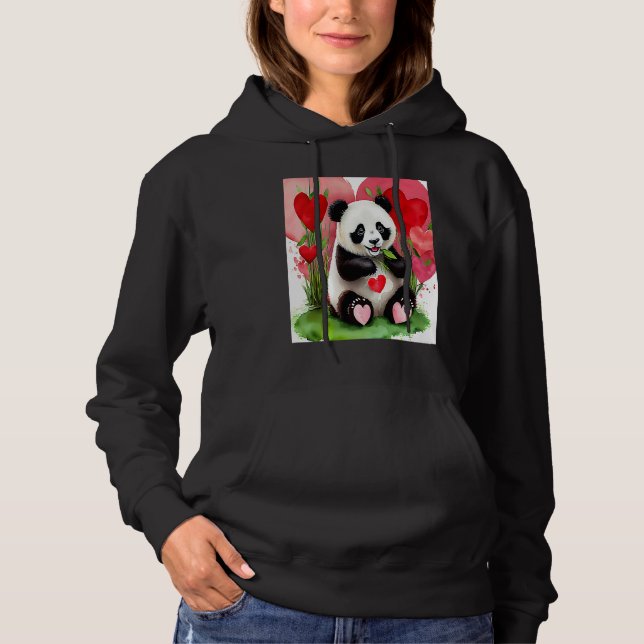 Moletom Valentine's Day Love Heart Panda Girlfriend Fiancé (Frente)