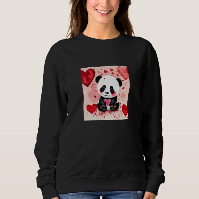 Moletom Valentine's Day Love Heart Panda Girlfriend Fiancé (Frente)