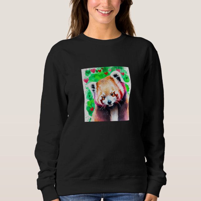 Moletom Valentine's Day Love Heart Red Panda Girlfriend Fi (Frente)