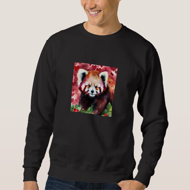 Moletom Valentine's Day Love Heart Red Panda Girlfriend Fi (Frente)