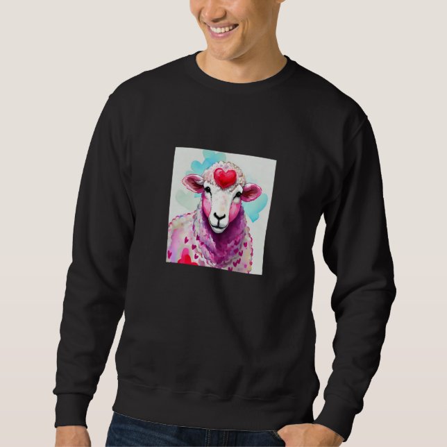 Moletom Valentine's Day Love Heart Sheep Girlfriend Fiancé (Frente)