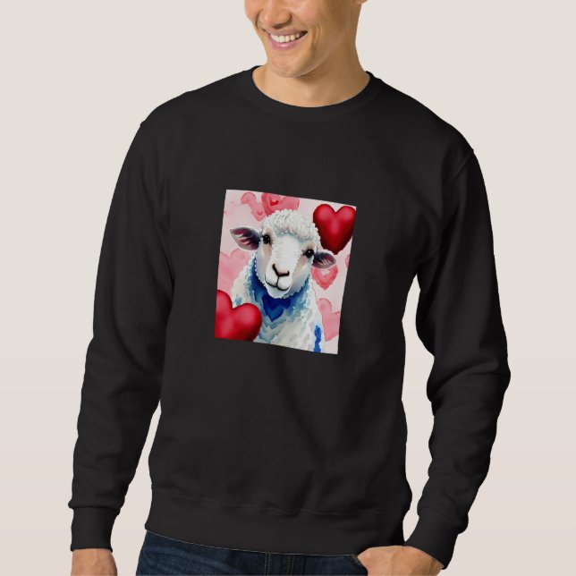 Moletom Valentine's Day Love Heart Sheep Girlfriend Fiancé (Frente)