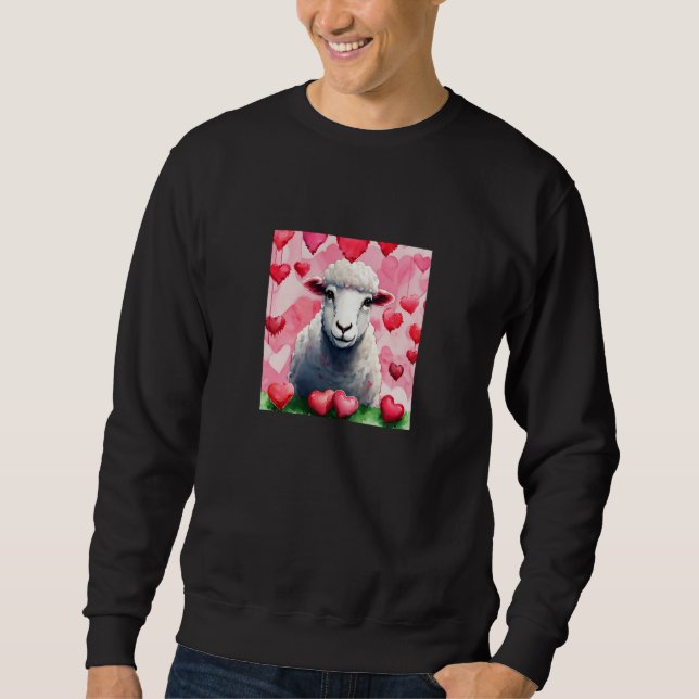 Moletom Valentine's Day Love Heart Sheep Girlfriend Fiancé (Frente)