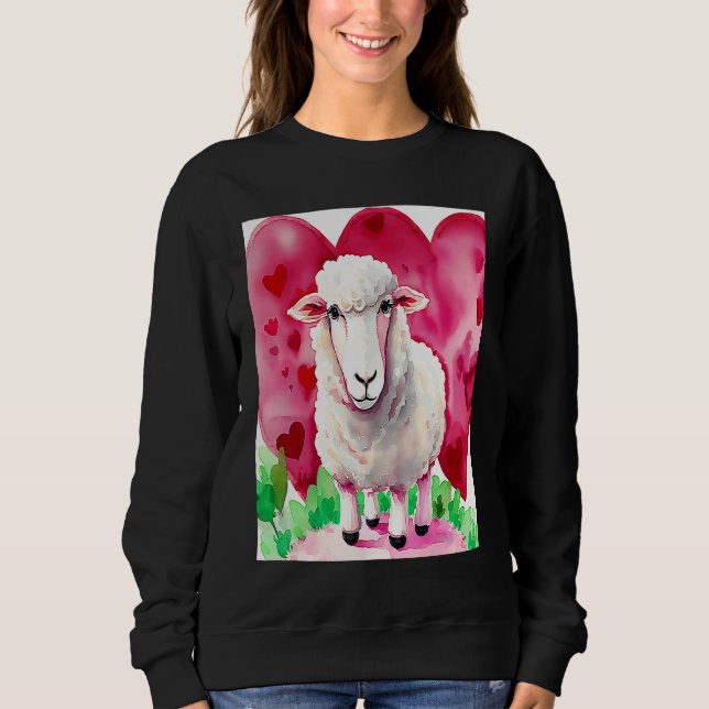 Moletom Valentine's Day Love Heart Sheep Girlfriend Fiancé (Frente)