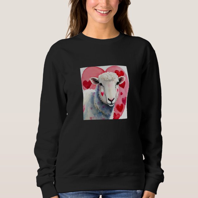 Moletom Valentine's Day Love Heart Sheep Girlfriend Fiancé (Frente)