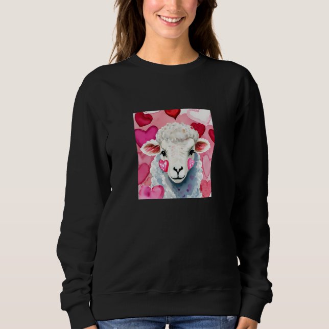 Moletom Valentine's Day Love Heart Sheep Girlfriend Fiancé (Frente)