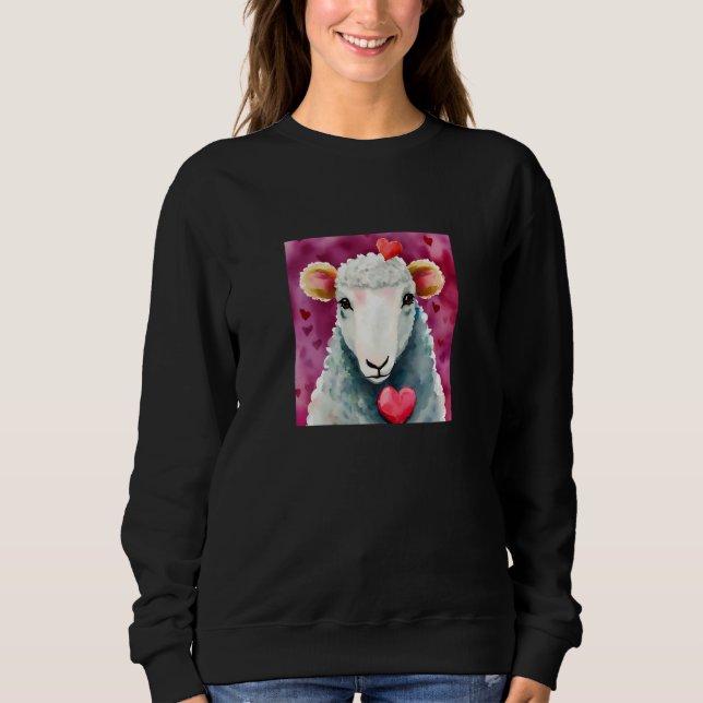 Moletom Valentine's Day Love Heart Sheep Girlfriend Fiancé (Frente)