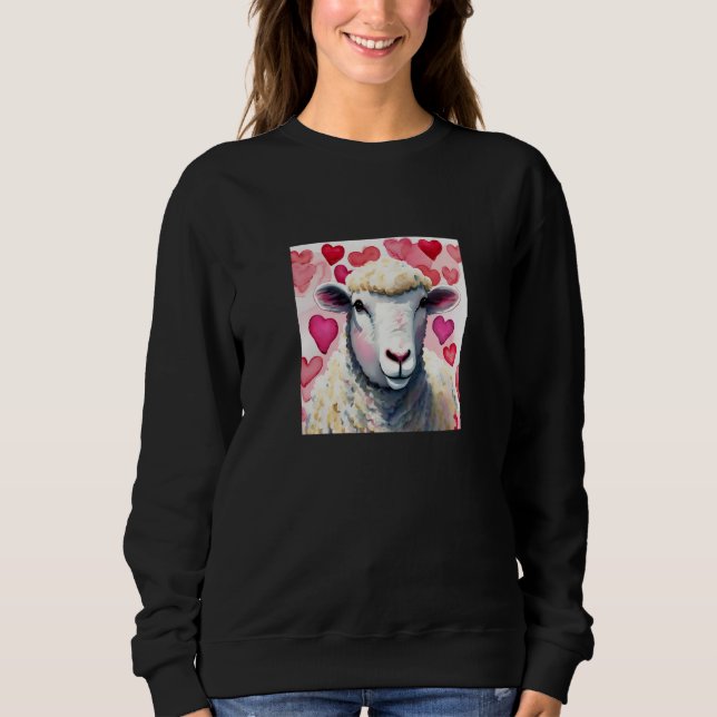 Moletom Valentine's Day Love Heart Sheep Girlfriend Fiancé (Frente)