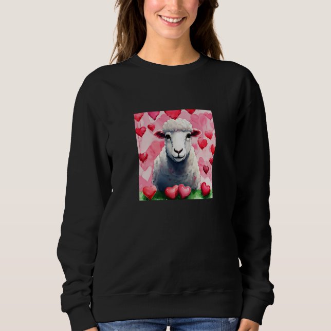Moletom Valentine's Day Love Heart Sheep Girlfriend Fiancé (Frente)